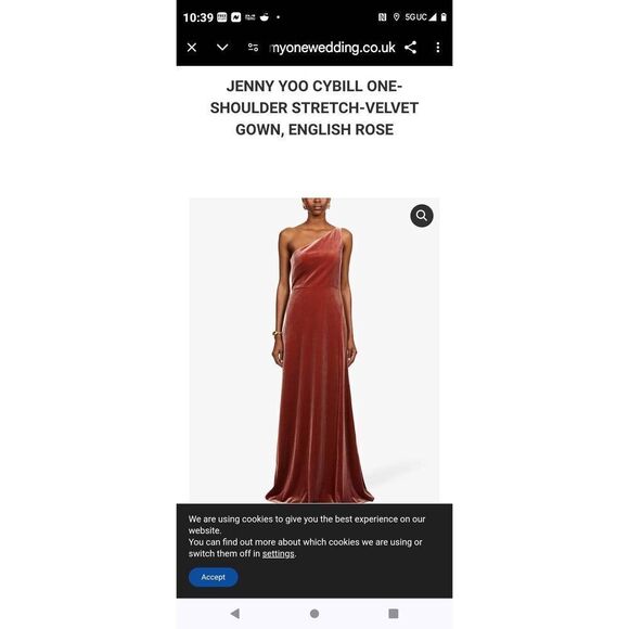 Coco Melody Velvet Maxi Sz Small Peach Velvet One Shoulder Gown Wedding Swiftie - Picture 3 of 16